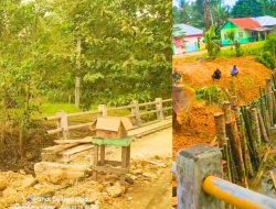 Jembatan Molamahu Terancam Ambruk, Warga Bergerak Lakukan Penguatan
